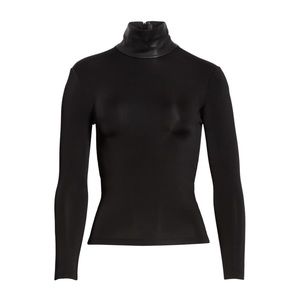 NWT Helmut Lang Bondage Leather Neck Turtleneck